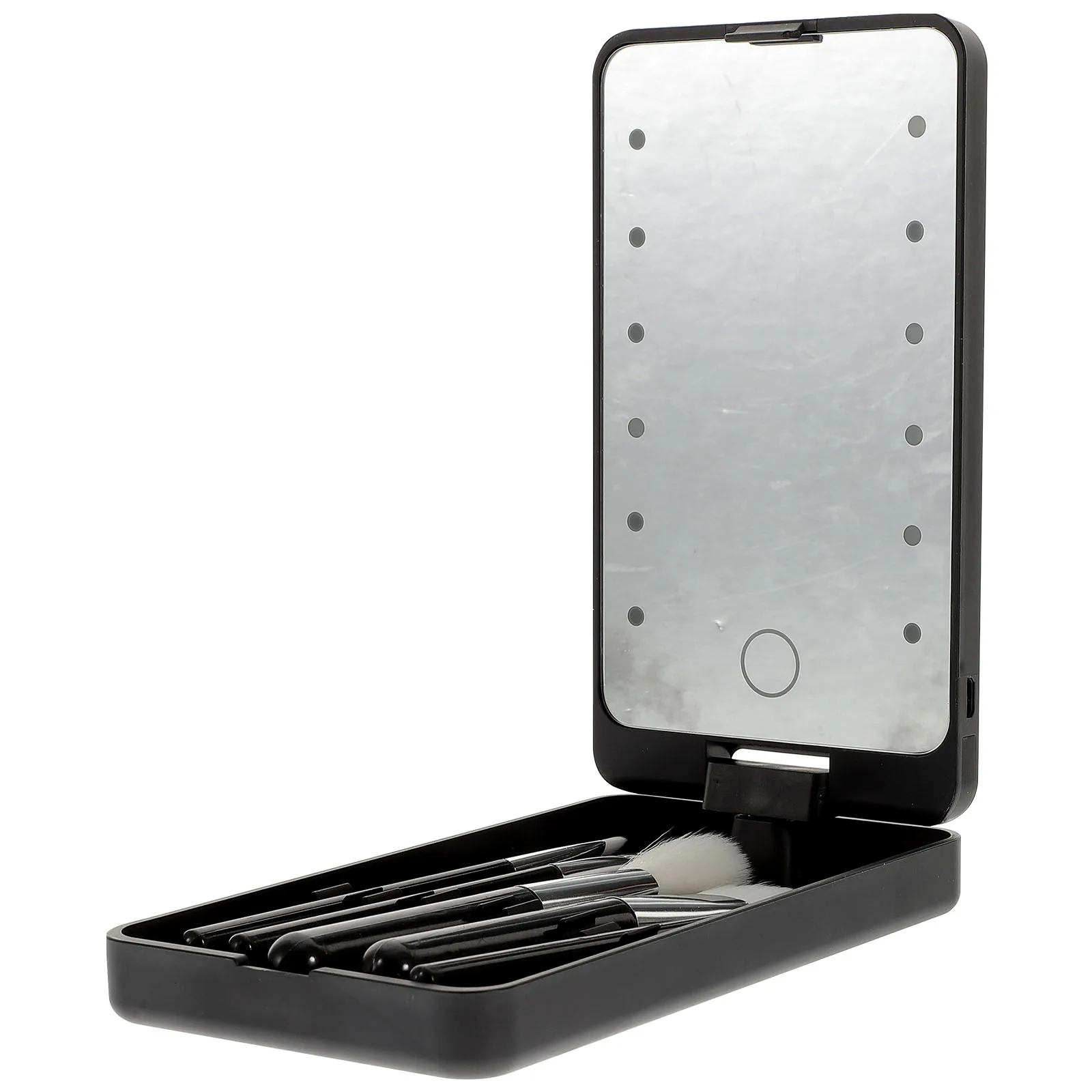 Custodia porta ciglia illuminata a 5 livelli con scatola a specchio a LED Contenitore per trucco di bellezza in plastica leggera e durevole per falsi