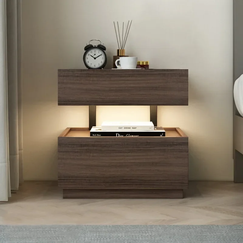 Stable Walnut solid wood bedside table household bedroom bedside storage sturdy and durable
