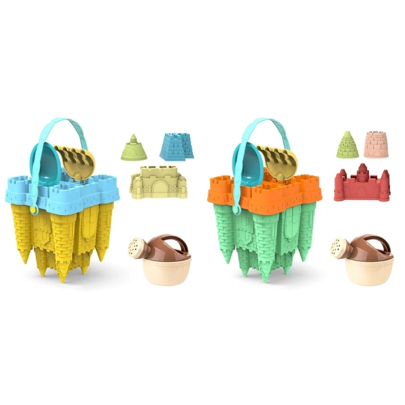 Beach Toy Outdoor Sand Play Castle Toy with Castle Mold Bucket Sandcastles Toy Bathtub Water Play Toy Kids Education Toy