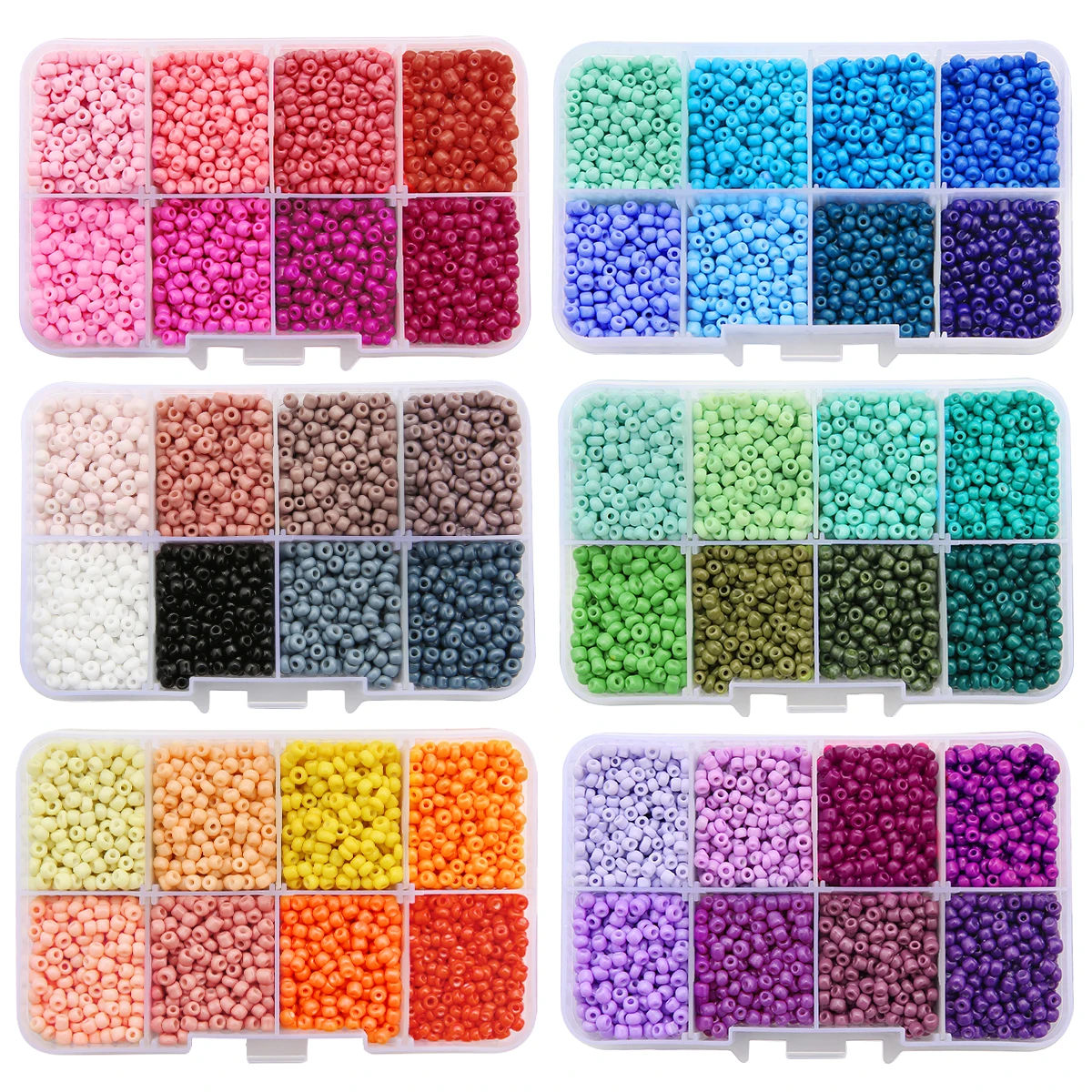 Ca. 3400 stücke Glas einfarbige Back farbe, Reis perlen, lose Perlen materialien, hand gefertigte DIY-Perlen, Halsketten zubehör, gem