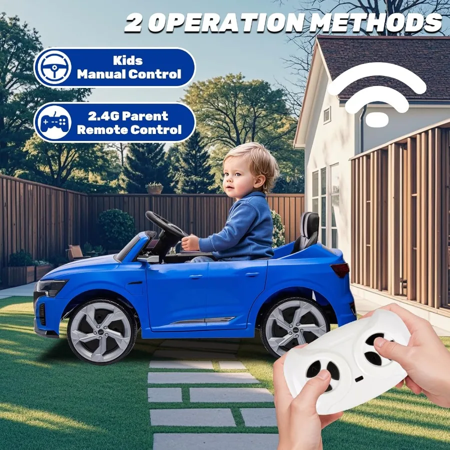 12V licenciado Audi SQ8 Passeio em carro - Passeio em brinquedos com controle remoto Dual Drive Soft Start 3 velocidades Música LED Light Bateria Powe