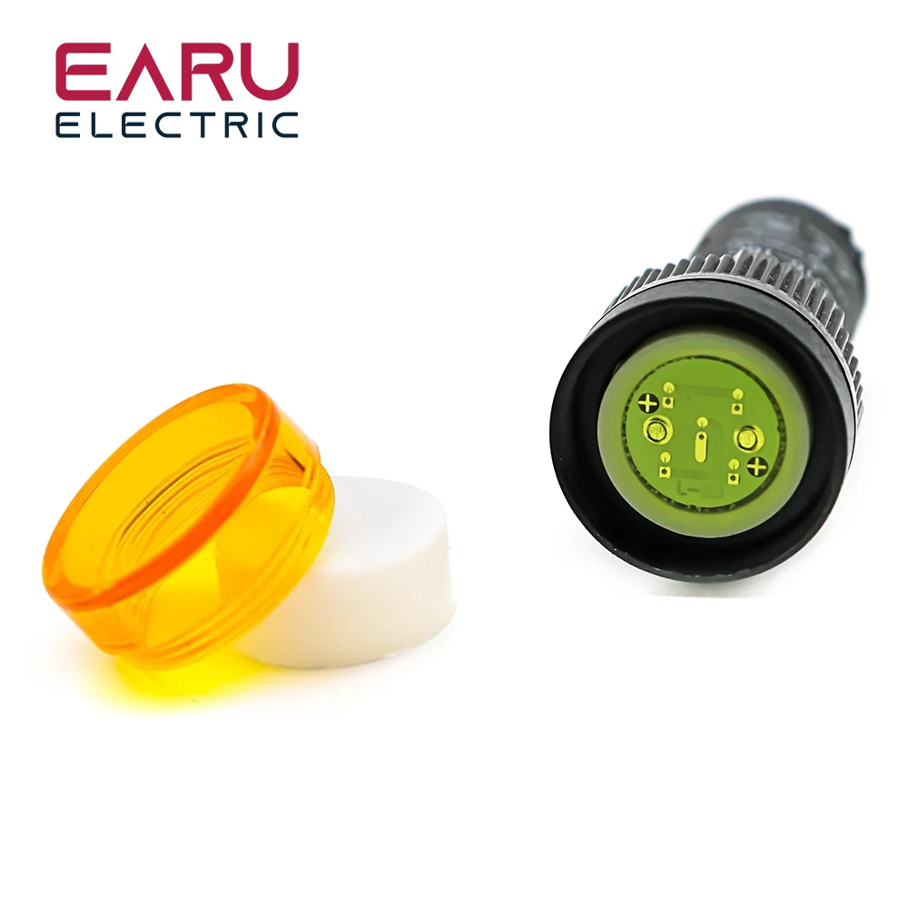 Indicator Signal Lamp Light Waterproof ad16-16ds 16mm AC/DC 12V 24V 110V 220V 380V Red Green Yellow Blue White LED Bulbs 20mA