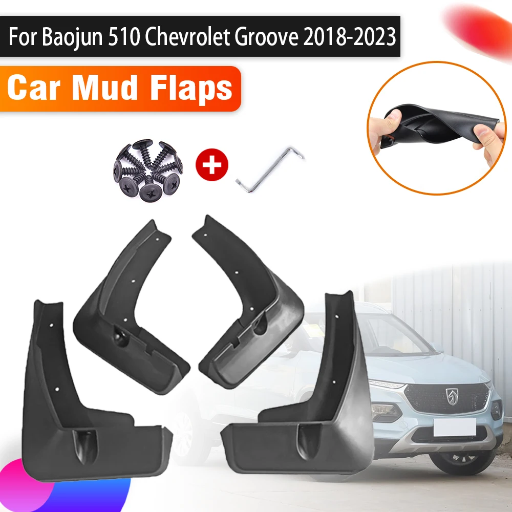 

4X Car Mudguards For Baojun 510 Chevrolet Groove 2023~2018 Auto Baffle Splash Guard Front Rear Fenders Car Accessories Mud Flaps