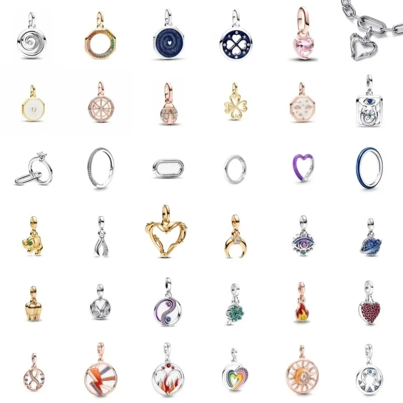 New characteristic ME Series Love Charm Mini Bead Pendant Fit Original Bracelet Women Accessory DIY Jewelry S925Silver Ring Gift