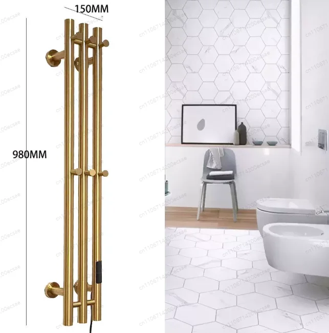 Wall Mount Stianless Steel Bathroom Electric Towel Rail Heated Rack Warmer Plug-in/Hardwired Radiator