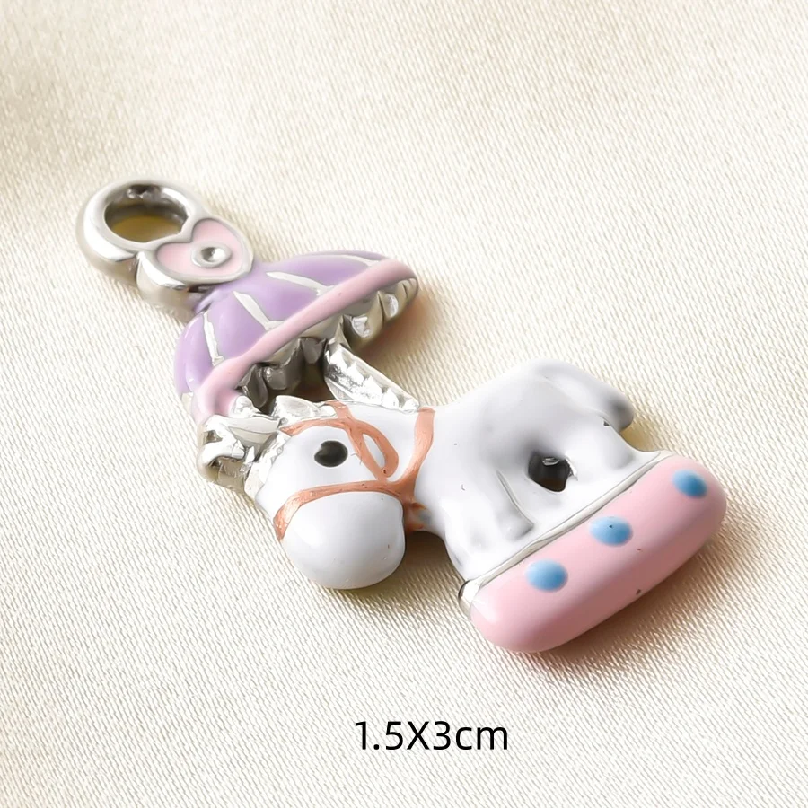 3 Stück/Set Öltropfen-Kuchen-Haartrockner Alltagsbedarf Charm Edelstahl-Anhänger für Schmuckherstellung Mädchen-Anhänger DIY Bastelbedarf – Detail 2