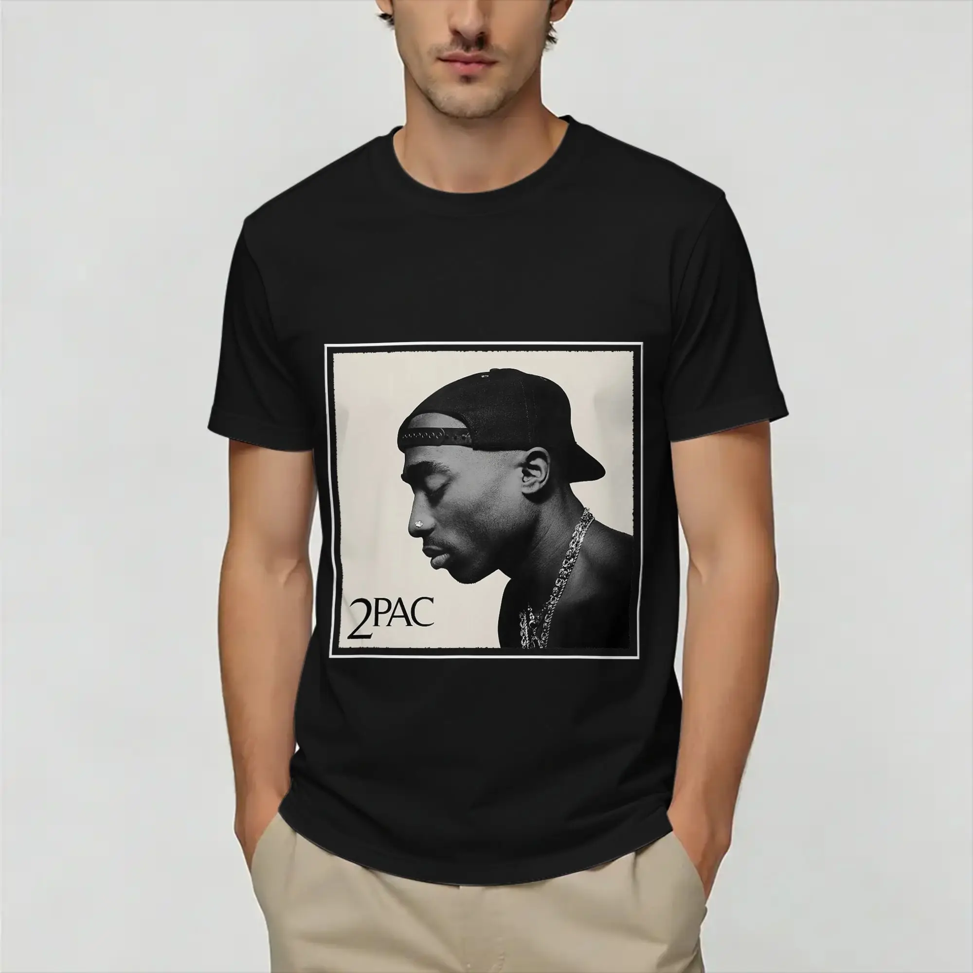 Tupacs Music  T-Shirts for Men  Leisure 100% Cotton Tees O Neck Short Sleeve T Shirts Graphic Tops