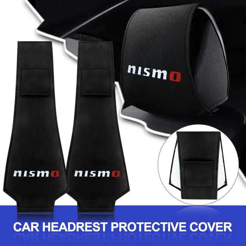 Car Headrest Cover Auto Seat Headrest Cushion Neck Pillow Case For Nismo Nissan Tiida Teana Skyline Juke X-trail Accessories