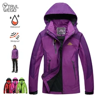 TRVLWEGO Camping senderismo chaqueta mujer primavera deportes al aire libre abrigos escalada Trekking rompevientos viaje impermeable púrpura