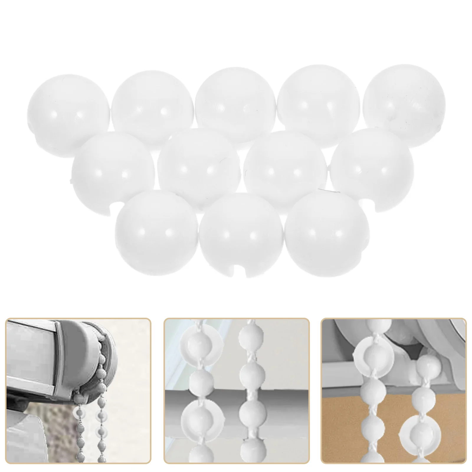 12 Pcs Venetian Curtain Accessories Roller Chain Stops Beads Crimp for Blinds Window Plastic Stopper Drapes