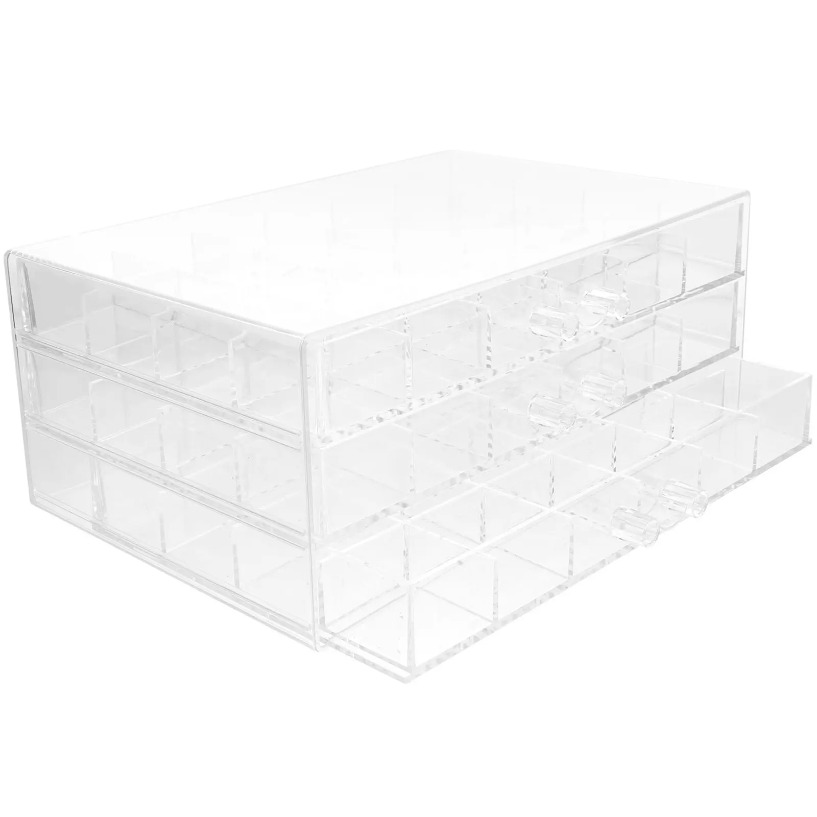 

Multi-Gird Compartments Clear Multi-Layer Storage Box for Manicure Nail Charms Earrings Jewelry Organizers Earring Organizer Box