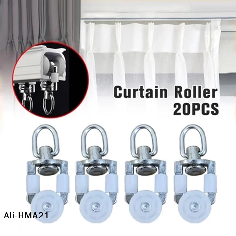 【H】20 Piece Zinc Alloy Curtain Roller Set For Straight Gliding Tracks Home Curtain