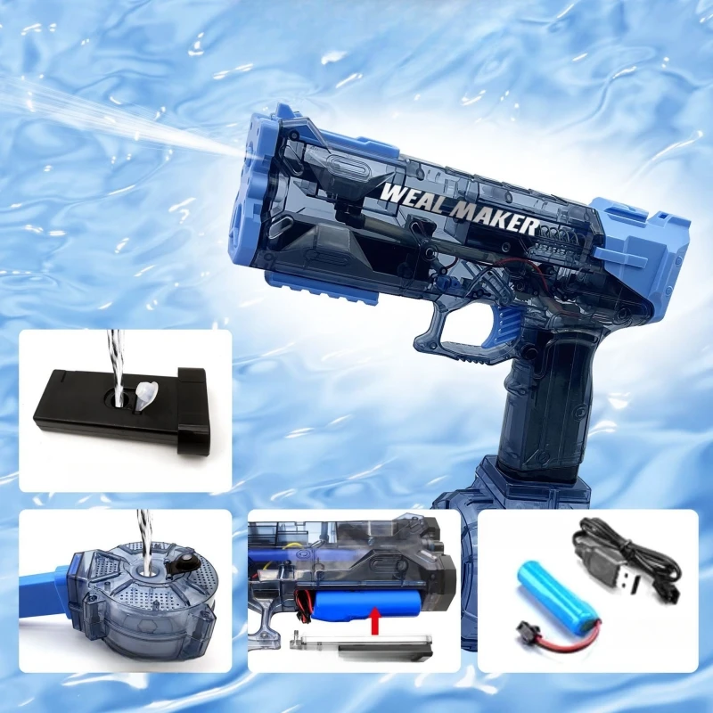 Pistola de água automática infantil, brinquedos de alta pressão, gelo, forte, verão, ao ar livre, praia, jogos de luta, elétrico, crianças