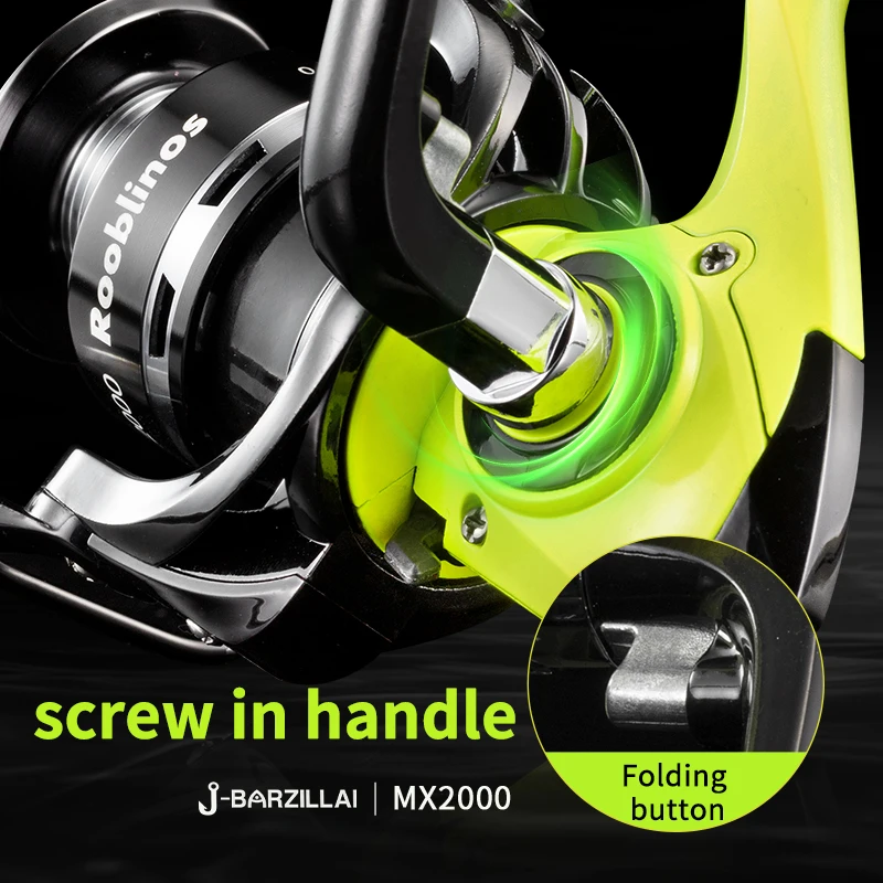 Rooblinos MX Fishing Reel Full Metal Spool Grip Saltwater Freshwater Suitable For Any Fish Species Fishing Line Spinning Reel