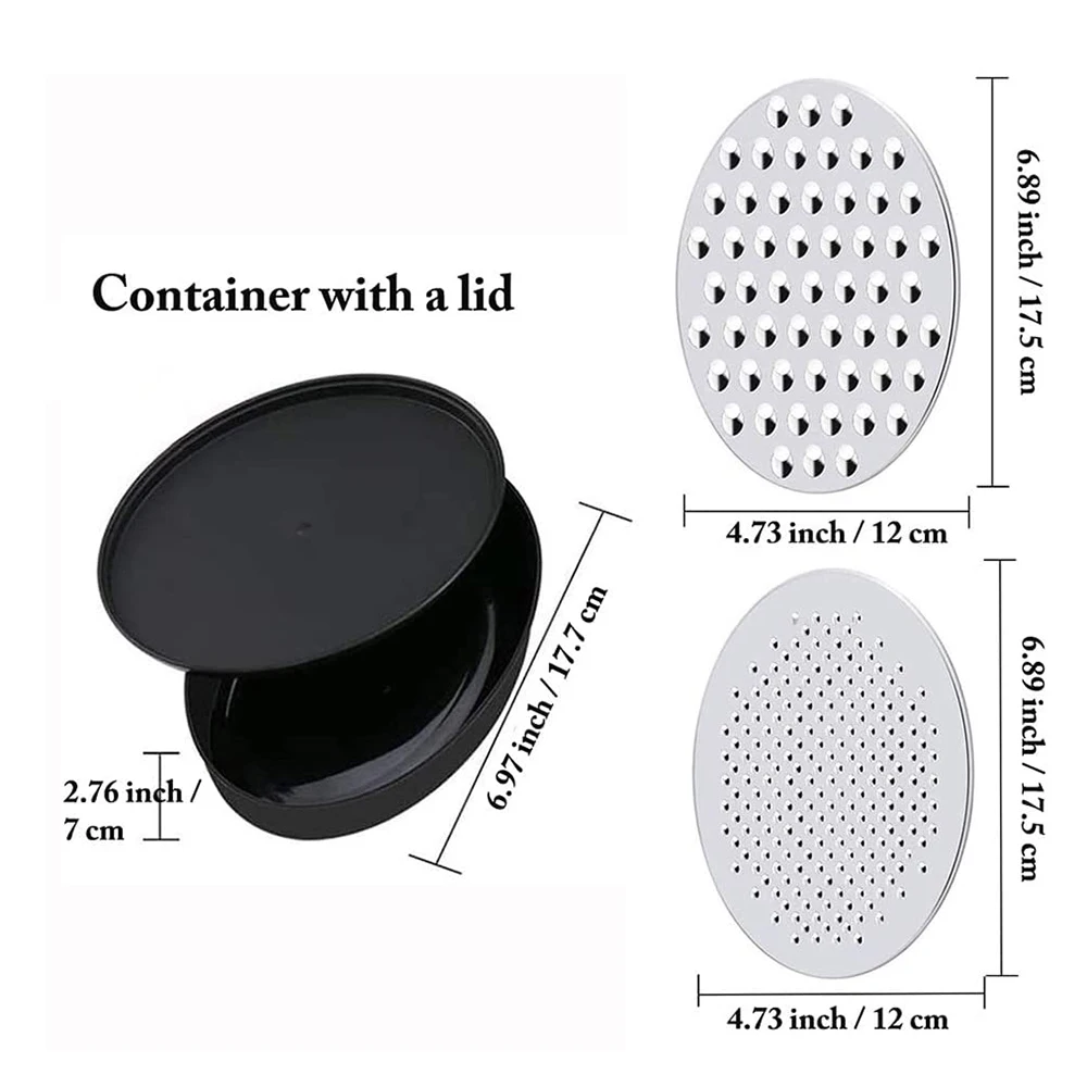 Cheese Grater with Container, for Kitchen with 2 Sizes, Vegetable Grinder, Ginger Shredder, Chocolate Grater
