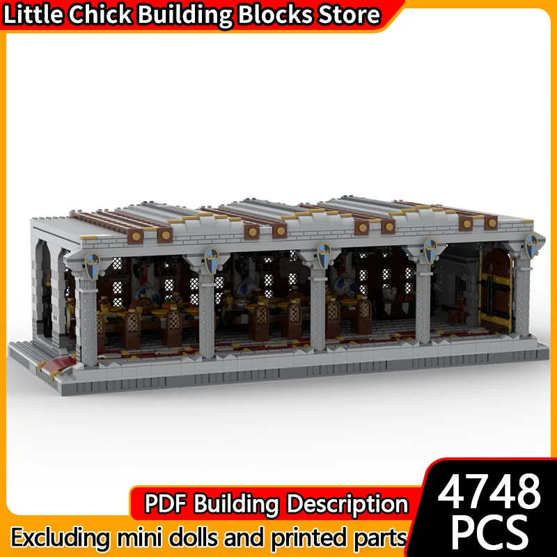 

City Street View Model MOC Building Bricks Medieval Dining Hall Modular Technology Children Holiday Gifts Assemble Toys Suit