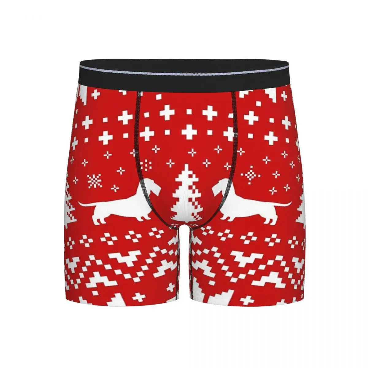 

Long Boxer Underpants Shorts Dachshund Dog Silhouettes Christmas Holiday Panties Male Comfortable Underwear for Homme Man Gifts