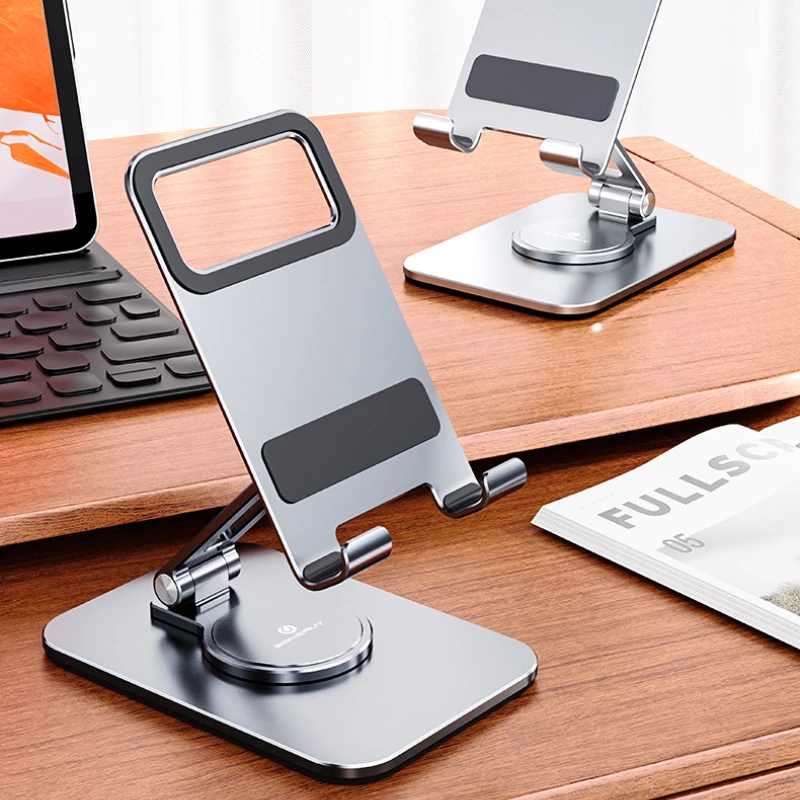 

360° Metal Desk Mobile Phone Holder Stand for Portable Folding Storage Bracket Adjustable Desktop Tablet Holder Cell Phone Stand