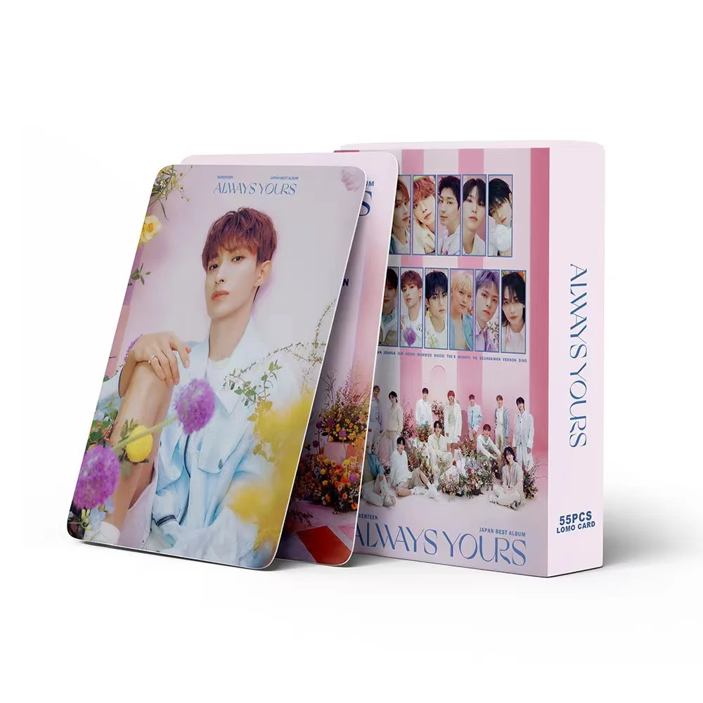 

55Pcs/Set Boy Idol New Album SPILL THE FEELS Series Photocards JEONGHAN HOSHI WOOZI THE8 DK HD Print Lomo Cards Fans Gift