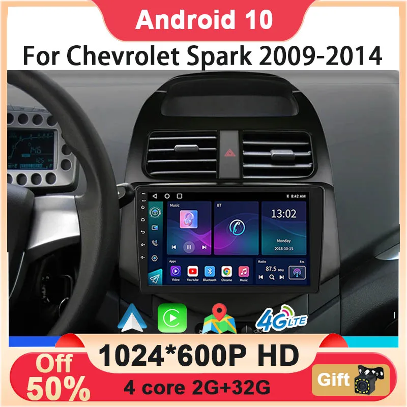 

Android 10 Car Radio Multimedia Video Player GPS Navigation Carplay Auto For Chevrolet Spark Beat Matiz Creative 2009 - 2014