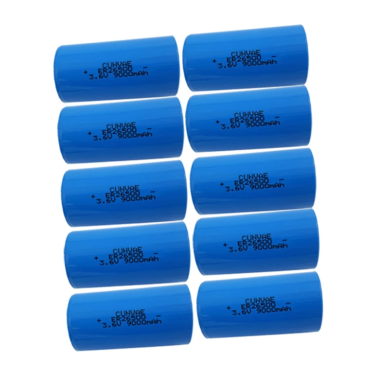 10Pcs ER 26500 26500 Li-SOCl2 ER26500 3.6V 9000mAh C Size Battery 3.6 Volt Lithium Battery Primary Power Type for Water Meter