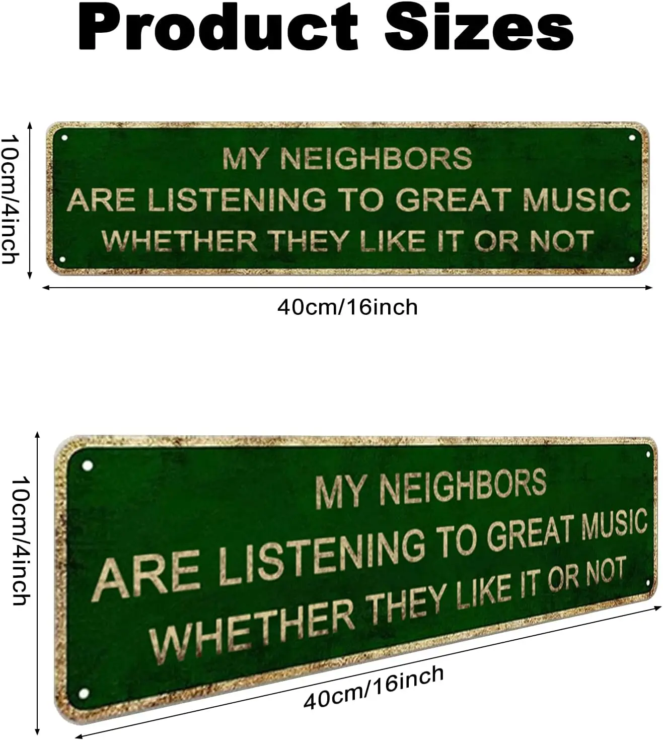 Funny Sarcastic Metal Tin Sign Wall Decor Man Cave Bar My Neighbors are Listening to Great Music - Best Decor Gift Ideas for Wom