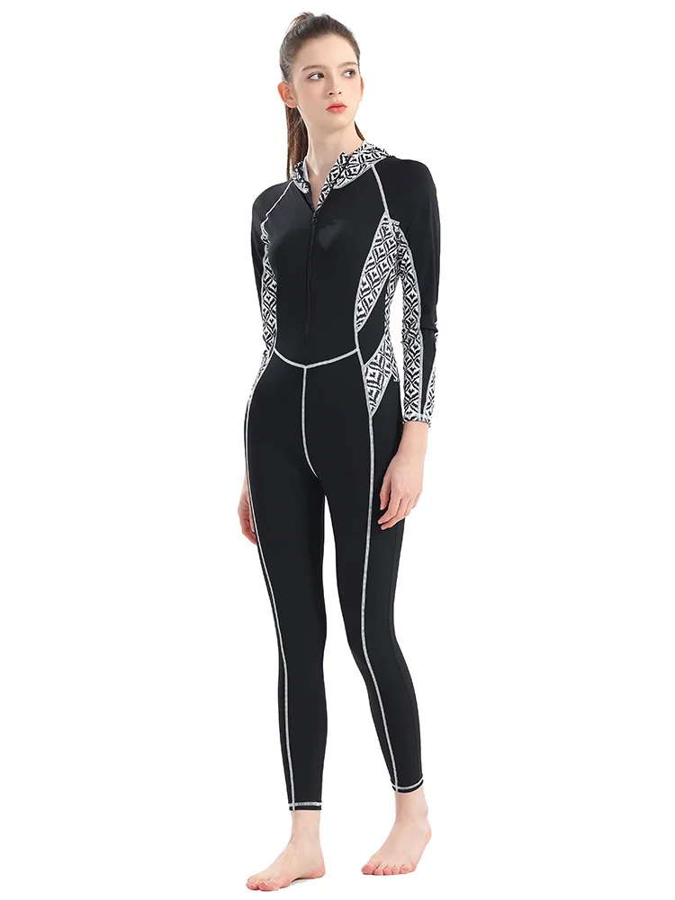 Maiô Lycra de peça única para mulheres, roupa de banho de corpo inteiro, roupa de mergulho, surf, mergulho