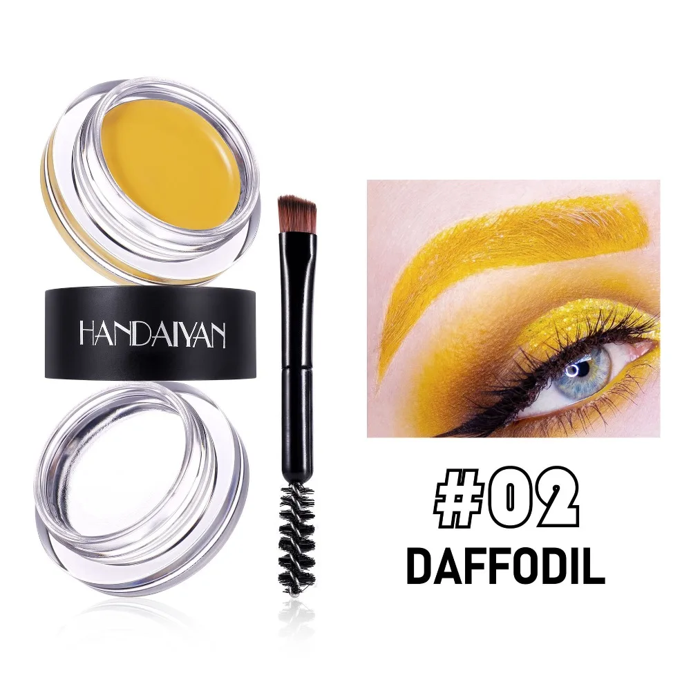 Gel per sopracciglia impermeabile 2 in 1 Tinta per sopracciglia e cera fissante Tenuta a lunga durata per sopracciglia piene definite Trucco quotidiano Colori multipli