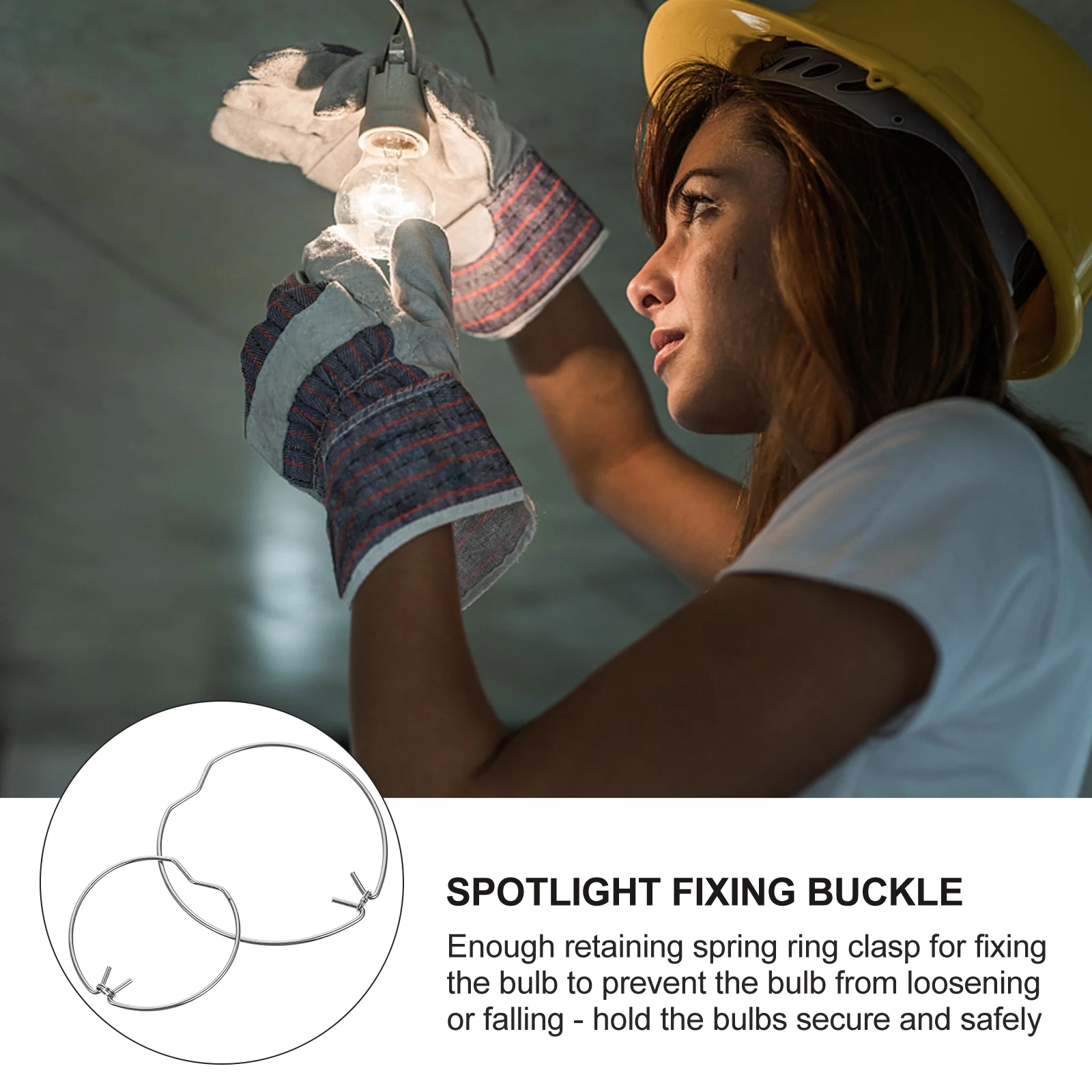 12 قطعة حلقات ثابتة النازل الأضواء مقاطع الربيع المنغنيز الصلب مصباح مشبك الاحتفاظ خواتم ملحقات مصابيح الهالوجين #3