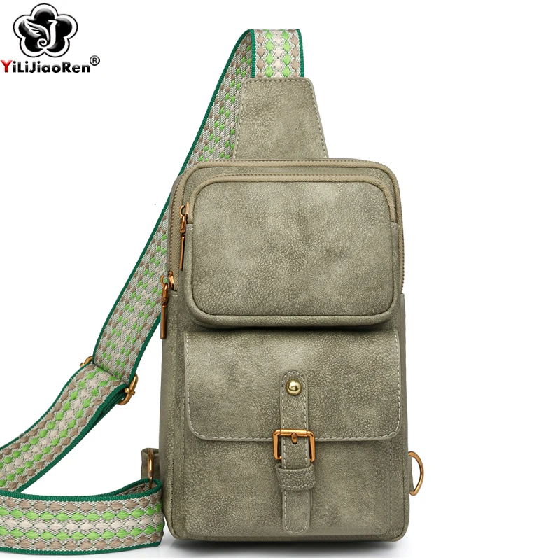 

Casual Chest Bag for Women and Men High Quality Leather Shoulder Bag Designer Multiple pocke Ladies Outdoor Messenger Bags