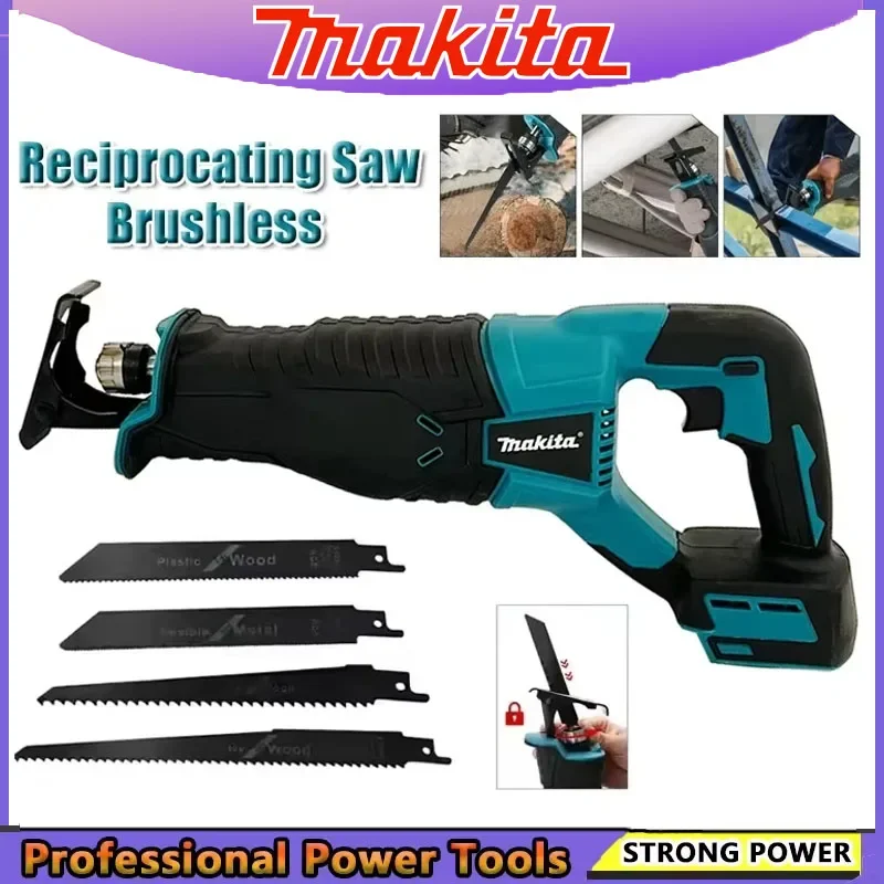 마키타 브러시리스 왕복톱 휴대용 무선 전동 공구 4개 톱날 포함 20V18V 배터리용