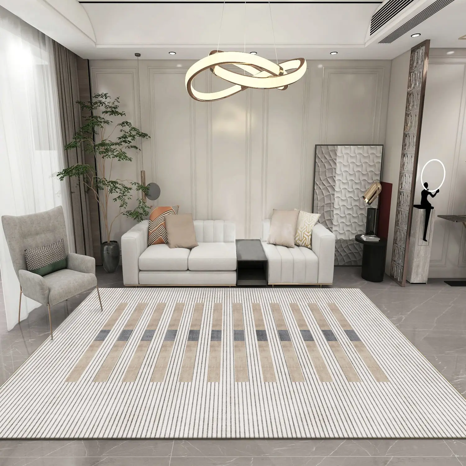 Modern Light Luxury Living Room Carpet Home Decoration Sofa Coffee Table Rug Crystal Velvet Bedroom Bedside Rugs Non-slip Mat