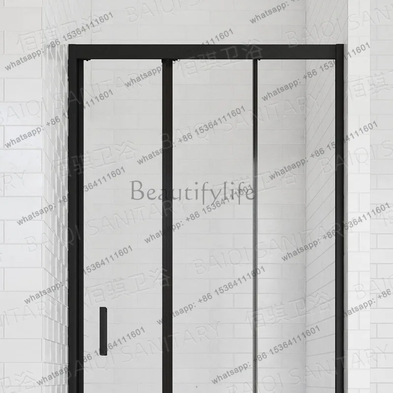 Square integral bathroom dry and wet separation toilet shower room glass partition door