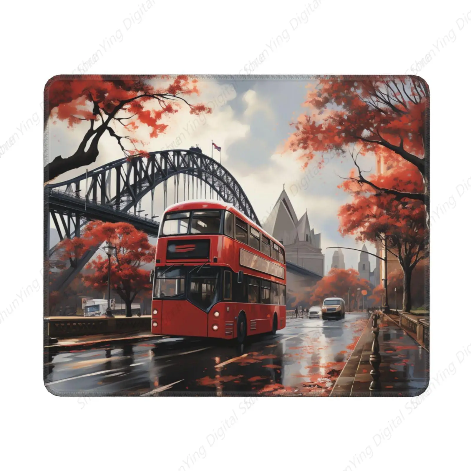 

Double Layer Bus Pattern Mouse Pad Anti Slip Rubber Mouse Pad Computer Keyboard Pad Home Games 18*22cm