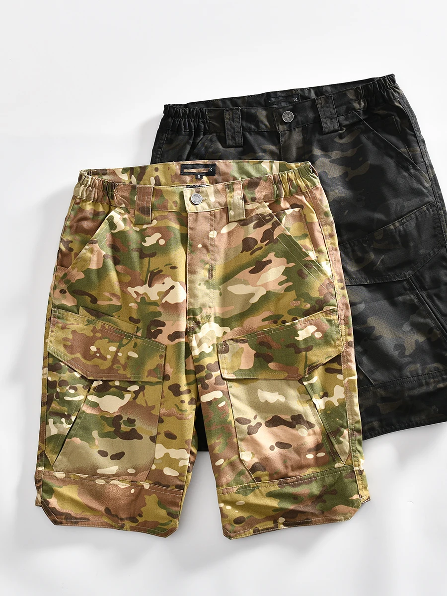 Wear-Resistant Men's Summer Vintage Workwear Shorts Five-Pocket Straight-Cut Casual Trousers Youthful Energy Cotton Blend