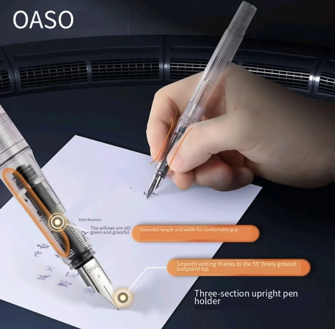 OASO J60 One-key Automatic Ink Filling Fountain Pen Gift Set With Ink, 9s Quick Self-filling Business Writing Pen