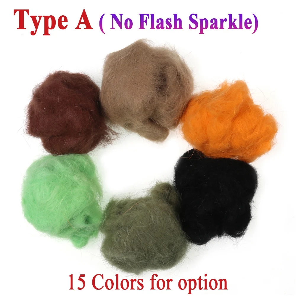 Vtwins Fishing Fly Tying Material Hare\'s Ice Dub Fiber Nymph Scuds Ice Wing Thorax Dubbing Material Flash Sparkle Rabbit Hair