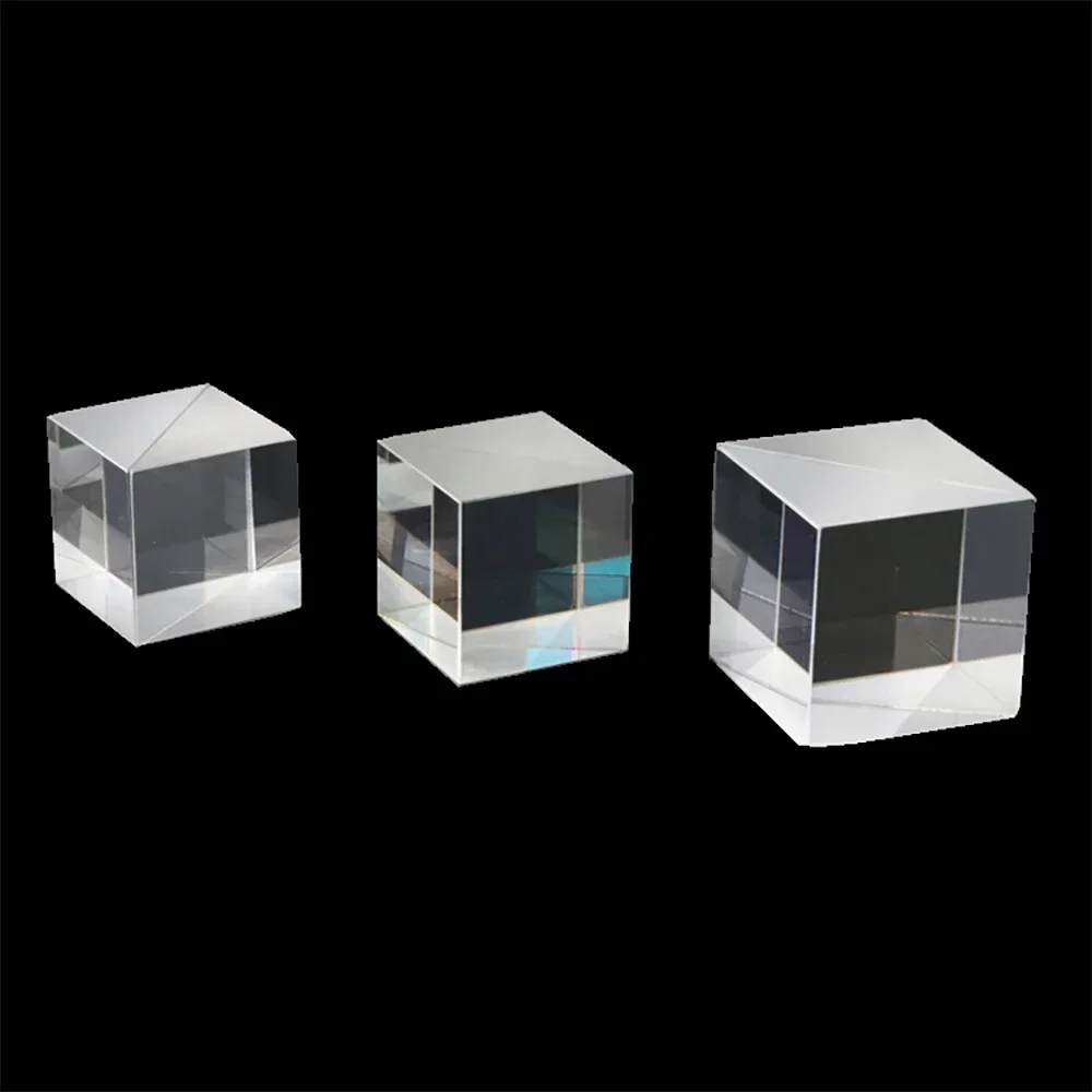 Optical Glass Cube Dichroic Dispersion Beam Splitter Prism Splitting Ratio 50:50 for Spectrometer Experiment Prisma