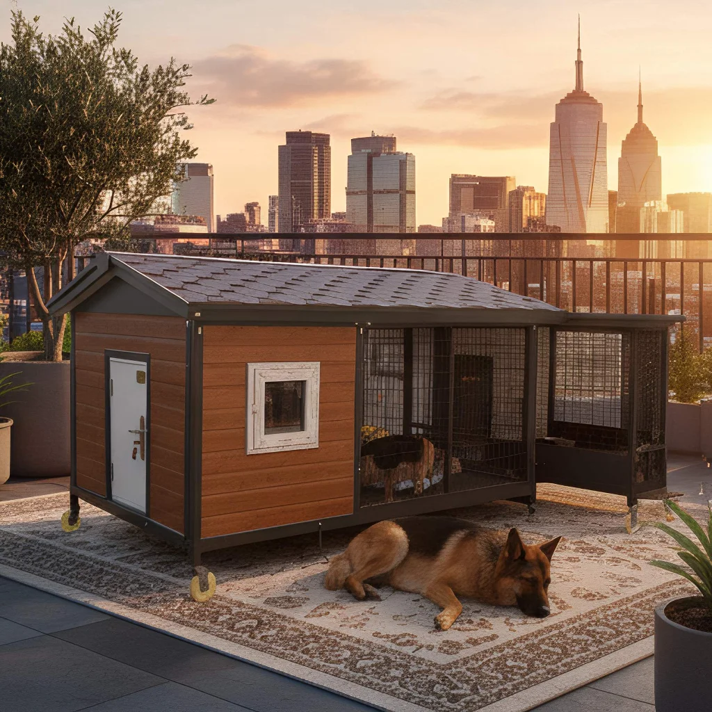 

Durable Eco Recyclable Outdoor Pet House S M L Sizes Weatherproof Dog Kennel for Backyard Garden