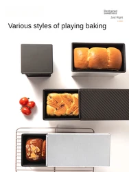 Zackoo Bread Baking Mould Toast Box 450g with Lid Non Stick Small Bread Toast Mold Ripple Baking Loaf Pan Home and Kitchen