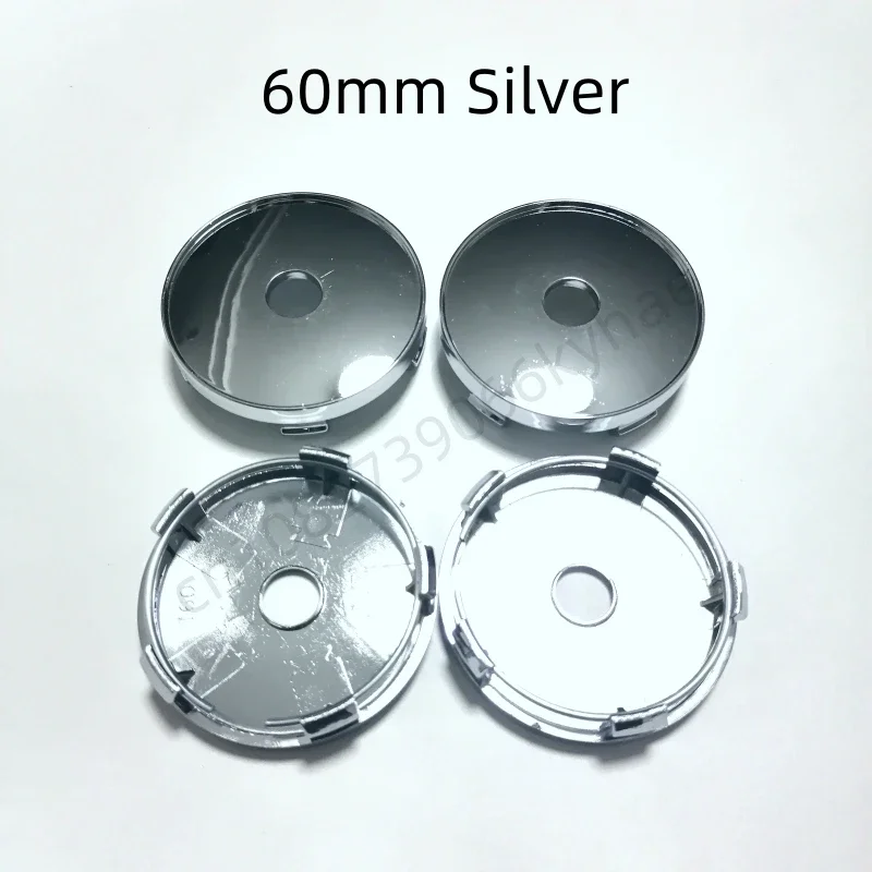 4pcs Car Black Silver Wheel Hub Center Caps 56mm 60mm 65mm 68mm Rim Cover  No Logo Badge Universal Exterior Styling Accessor