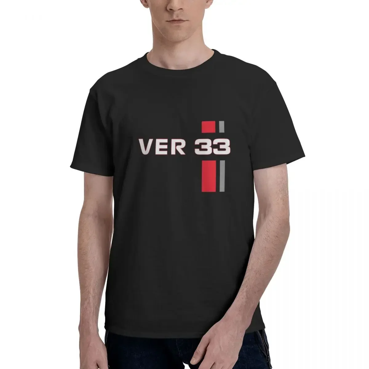 F1 Verstappen 33 Formula1 Car 100% Cotton T-shirt Men's Classic T Shirts Men crew Neck Short Sleeve S-6XL