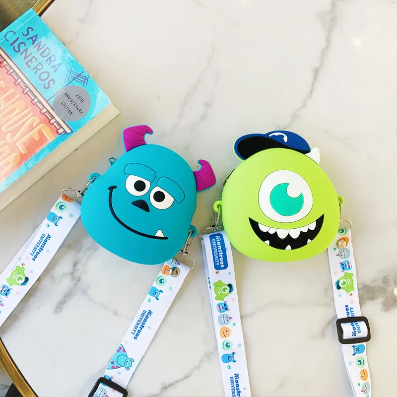 Disney Silicone Coin Purse Bag Monster University Cartoon Kawaii Mike Sullivan Cute Fashion Bag Ornament Birthday Gift