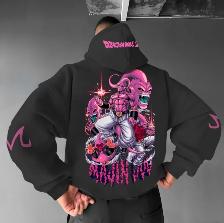 دراغون بول مطبوعة للجنسين الخريف والشتاء الرسوم المتحركة دراغون بول هوديي الرسوم المتحركة اليومية عارضة فضفاض الراحة أعلى