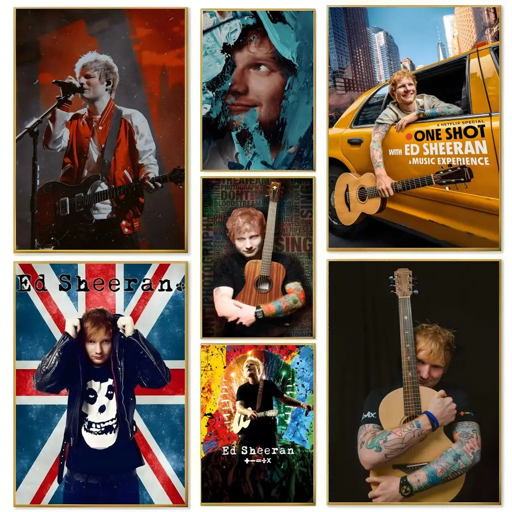 Singer-E-Ed S-Sheeran-N Poster, Wandkunstdruck, geeignet für Wohnzimmer, Schlafzimmer, Bar, Salon, Heimdekoration, Geschenk