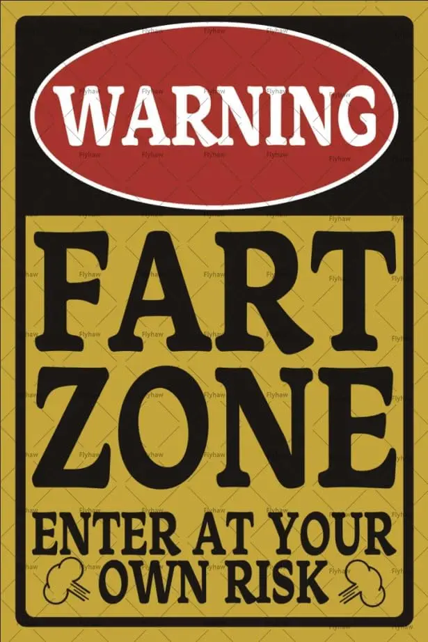 Tin Sign Metal Wall Poster Fart Zone Warning Enter at your own Risk Decoration Plaque for Business Home Bar Room Garage Garde