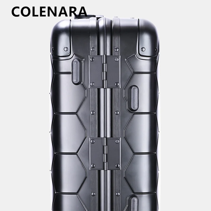 COLENARA Men's Suitcase All Aluminum Magnesium Alloy Boarding Box 20 Inches Business Trolley Case Carry-on Travel Luggage