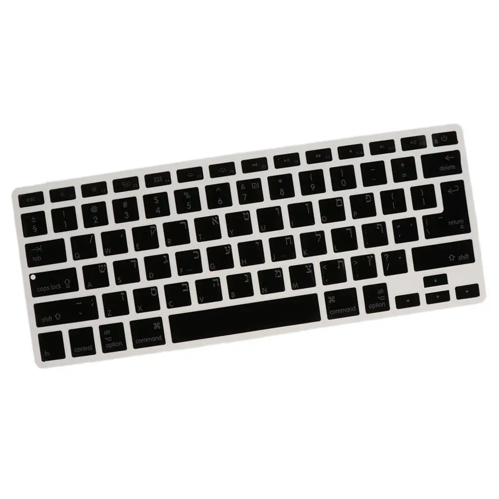 Soft-Touch Silicone Keyboard Protective Skin Hebrew English Keyboard Cover Skin