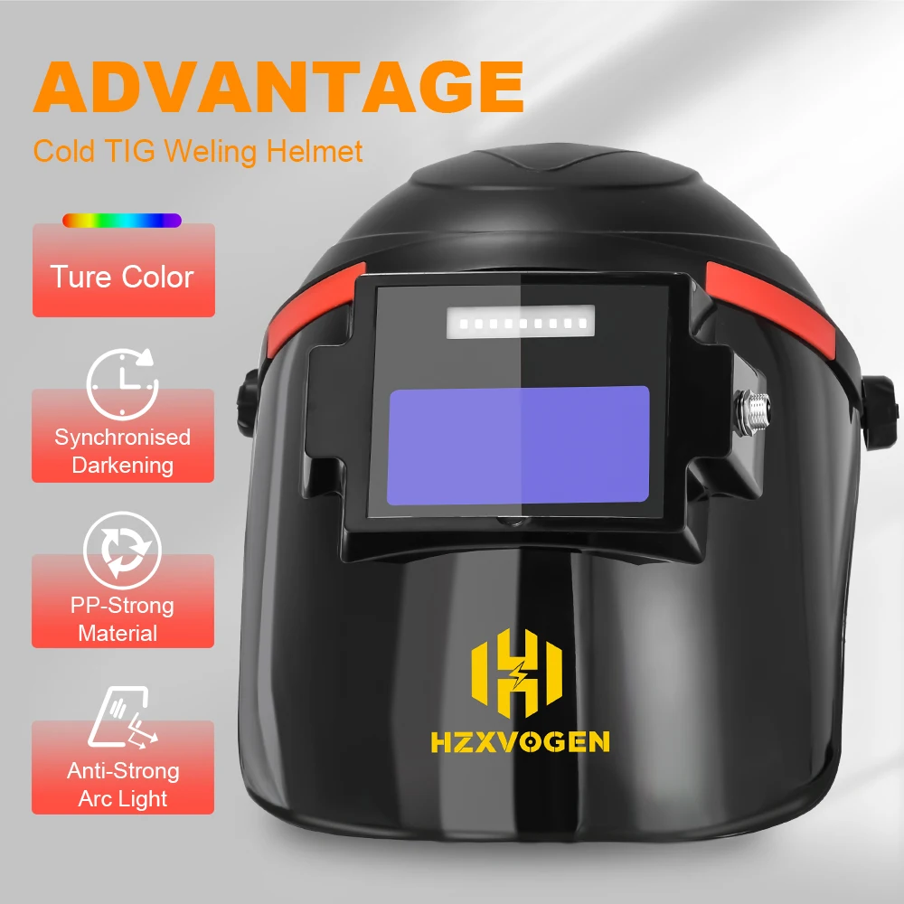 HZXVOGEN Auto Welding Helmet For Cold Tig welding Cold Darkening Welder Mask