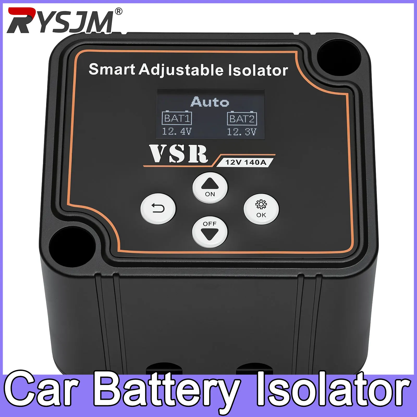 Battery Isolator 12V 140A Adjustable Dual Battery Isolator Split Charge VSR Car Relay LCD Display Digital Voltage Relay